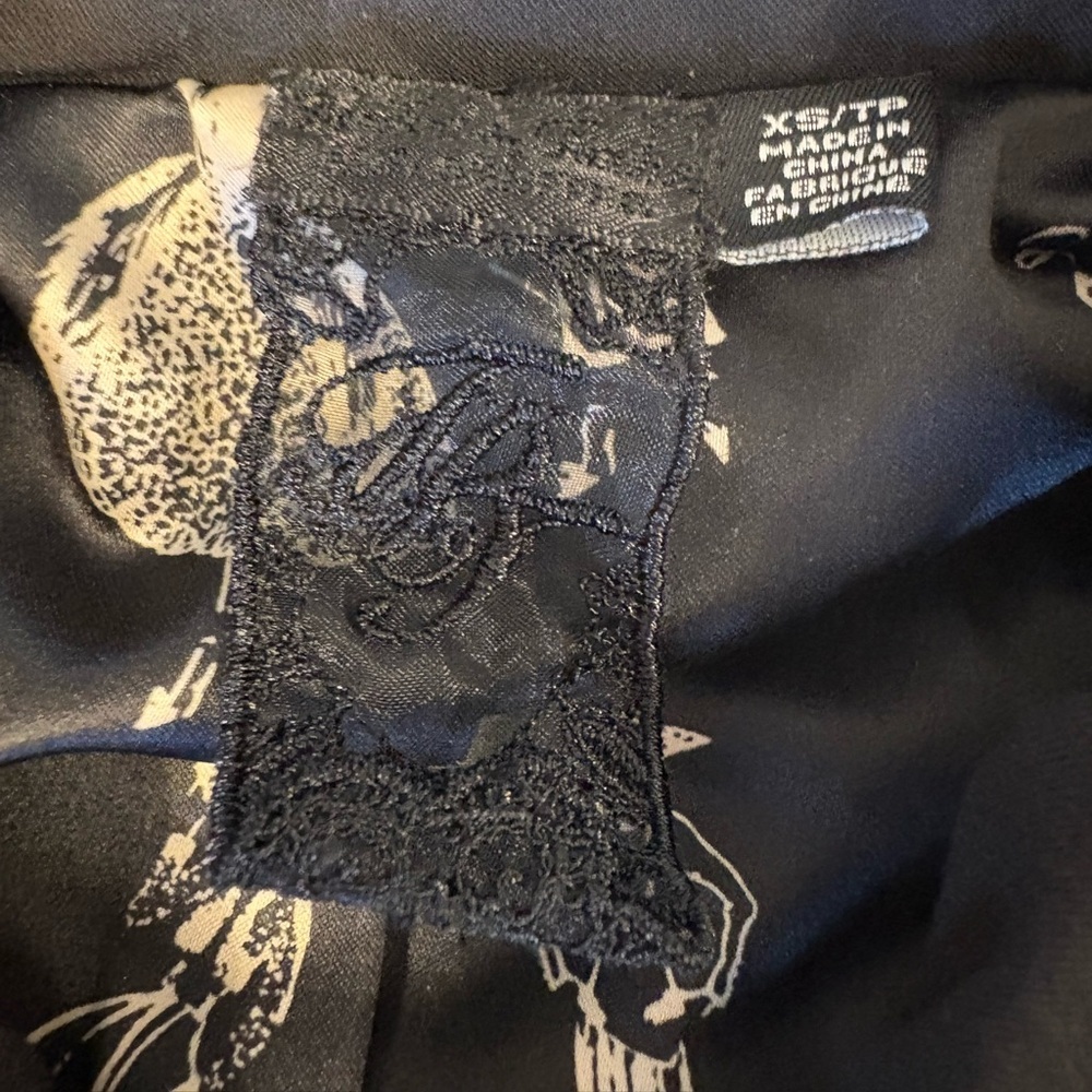 Black White Trim Ruffled Button Down Jacket Size … - image 6